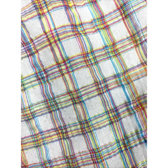 Lili Sidonio Pants Womens Large Neon Plaid Seersucker Elastic Cuff Cargo Pockets - Picture 12 of 14